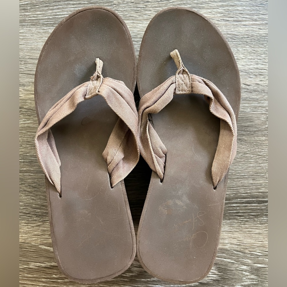 Brown platform sandals